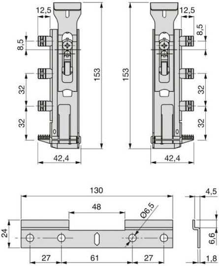 Cabinet Hanger Set-2 Pieces Slats Emuca Levelup1 4032305 Galvanized 223-4032305emu