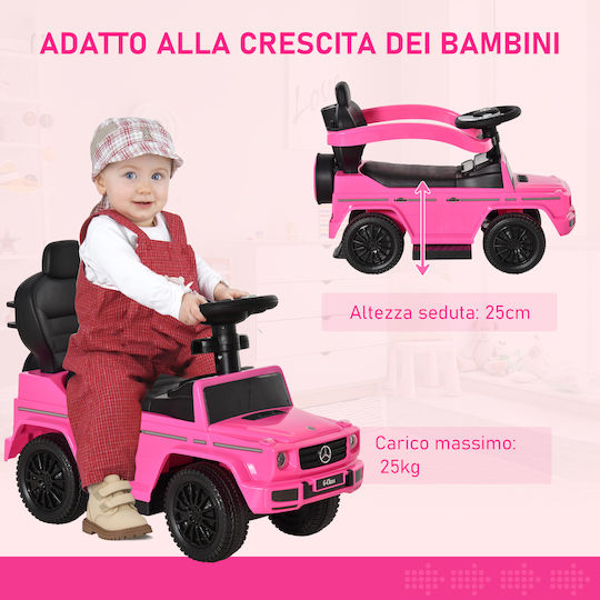 HomCom Ride On Car with Parental Handle for 12+ Months Pink