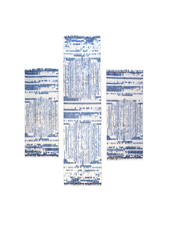 Royal Carpet Σετ Μοντέρνα Χαλιά Κρεβατοκάμαρας Cream Blue E103531 3τμχ