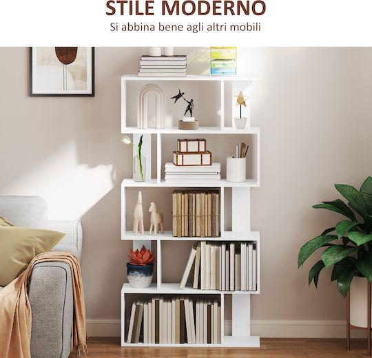 Bibliotecă Albă 80x24x159 cm