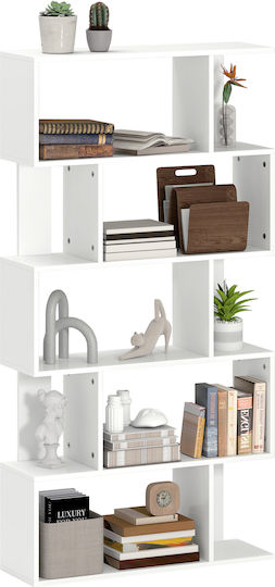 Bibliotecă Albă 80x24x159 cm