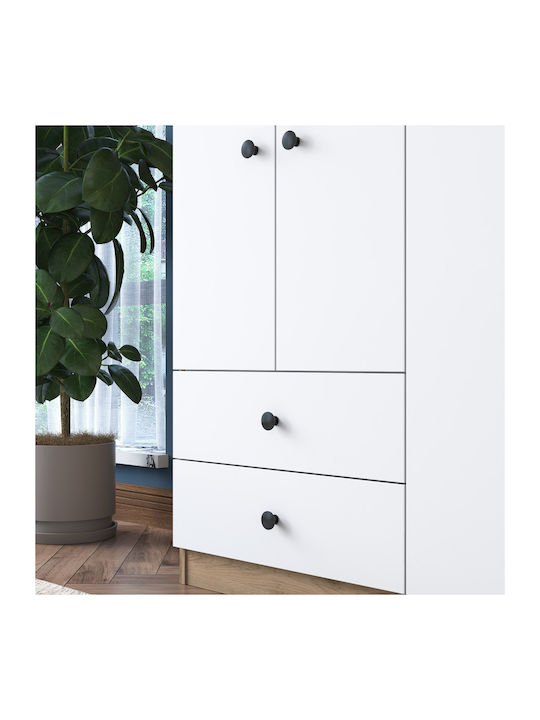 Vier Türen Kleiderschrank Walnut White 120x42.5x170cm
