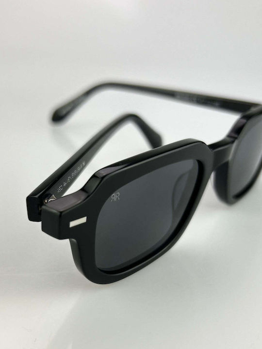 Red Raven Unisex Γυαλιά Ηλίου με Μαύρο Κοκκάλινο Σκελετό και Μαύρο Φακό 47577590759758