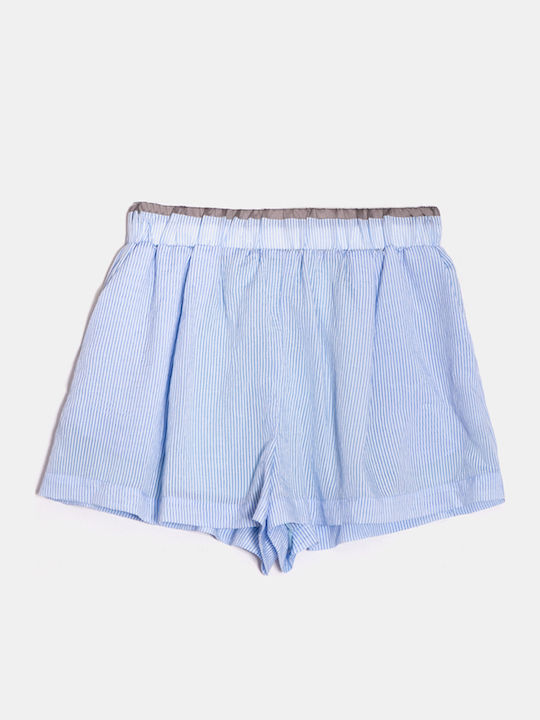 Ψηλόμεσο Shorts Lumina Ριγέ Γαλάζιο Γαλάζιο