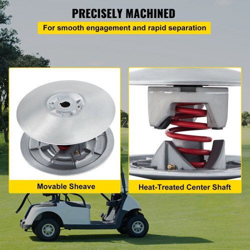 Vevor Golf Cart Secondary Driven Power Clutch Kit Metal Surface Drive Clutch 1985-2007 Driven Clutch Kit Compatible Yamaha Low End G2-G28 Golf Cart Spring