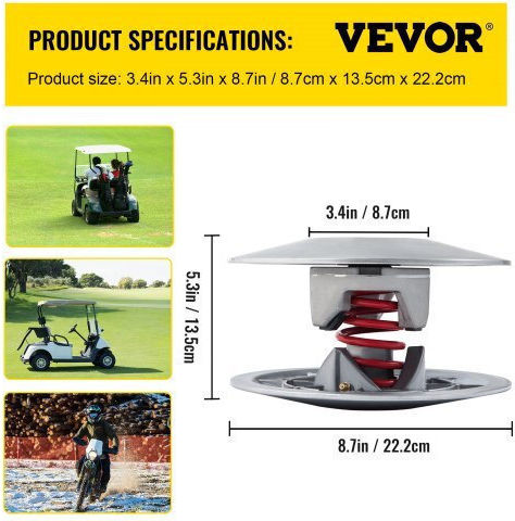Vevor Golf Cart Secondary Driven Power Clutch Kit Metal Surface Drive Clutch 1985-2007 Driven Clutch Kit Compatible Yamaha Low End G2-G28 Golf Cart Spring