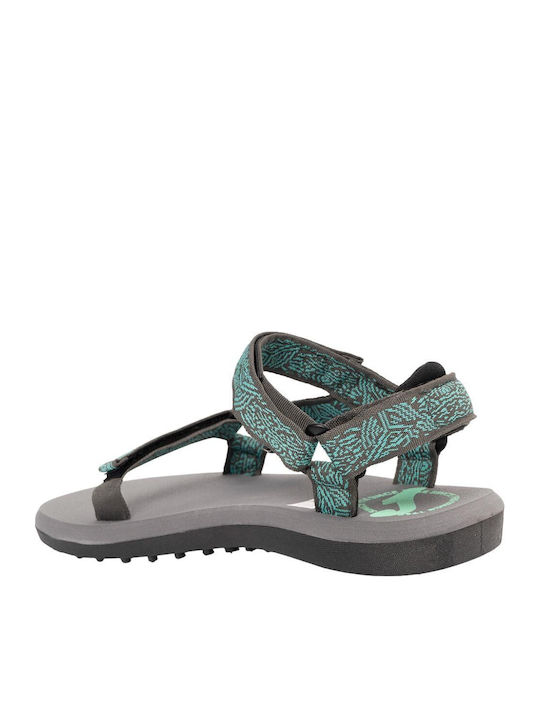 Flache Sandalen für Damen in Türkis Farbe