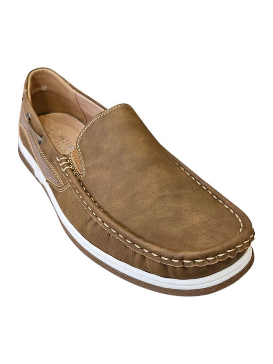 Men's Synthetic Leather Moccasins Brown
