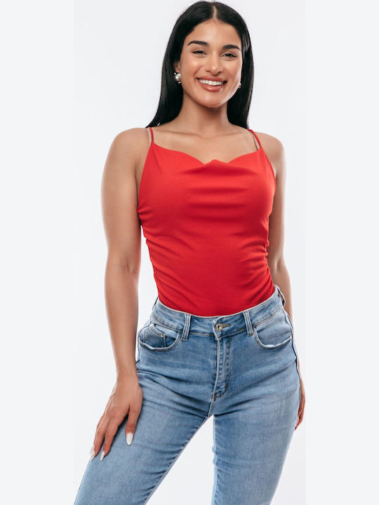Body Drapat Roșu Albastru Deschis One Size