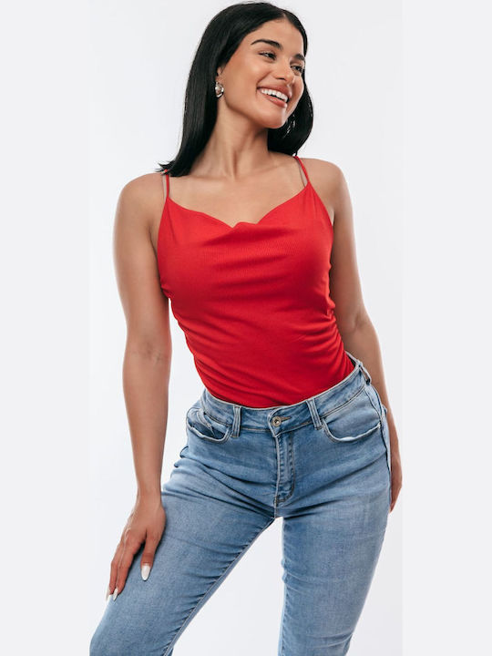 Body Drapat Roșu Albastru Deschis One Size