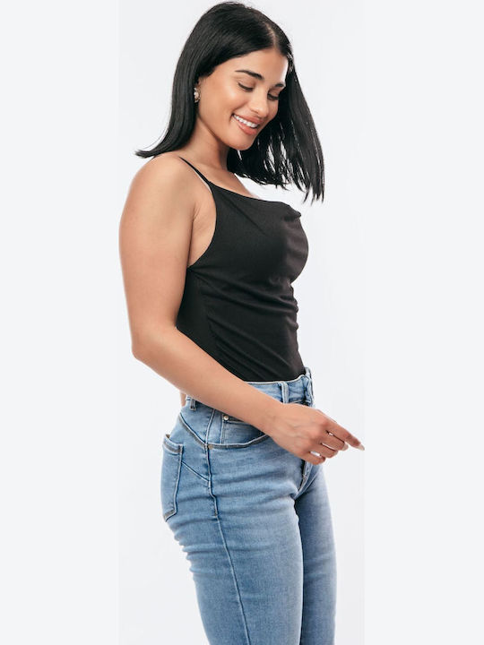 Damen-Bodysuit Drapé Schwarz Einheitsgröße