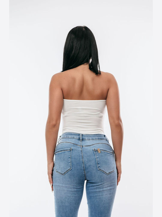 Bodysuit Gold Ring White One Size