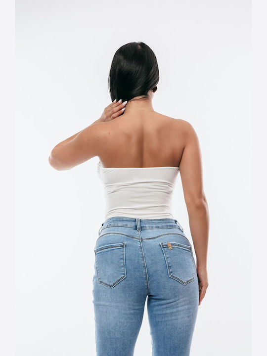 Bodysuit Gold Ring White One Size