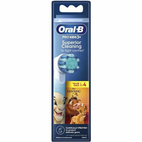 Oral-B Ανταλλακτικά Ηλεκτρικής Οδοντόβουρτσας Pro Kids 4τμχ για 3+ Χρονών