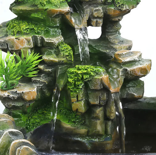 Bonsai Feng Shui Resteq Garten Dekoration Wasserfall mit Beleuchtung Nebel