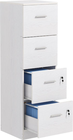 Kabinett Büro mit Schloss White 40x42x130.8cm