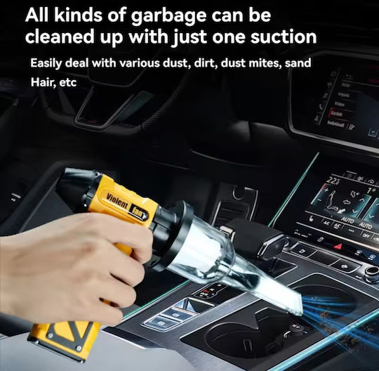 F015 Car Handheld Vacuum & Blower 2 in 1 Rechargeable 12V White