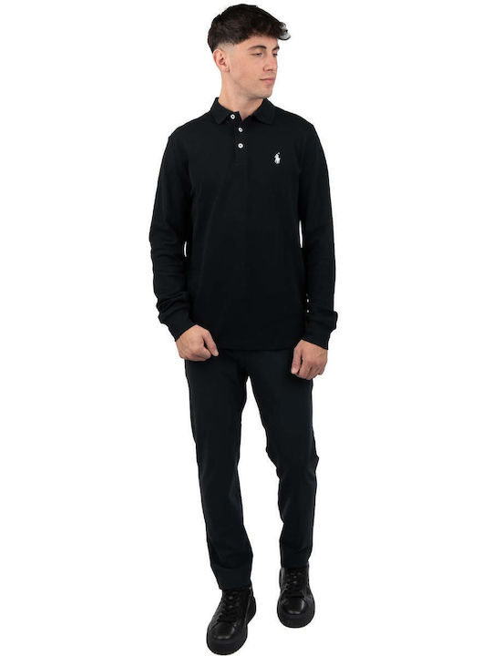 Polo Langarmbluse Black