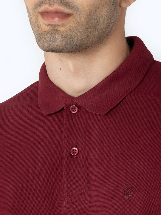 Polo Langarmbluse Burgundisch