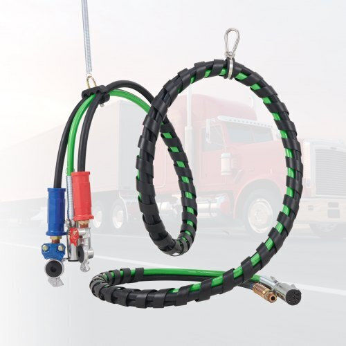Vevor 12ft 3-in-1 Semi Truck Air Lines Kit 2pcs Glad Hands Handles