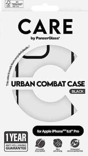 Care By Panzerglass Flagship Case Transparent Urban Combat W Black Frame Iphone 16 Pro Max