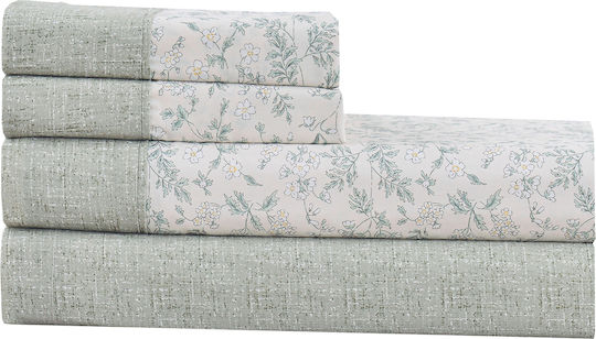 Liolios Home Bettwäsche-Set Überdoppel 245x270cm. Gray 4Stück