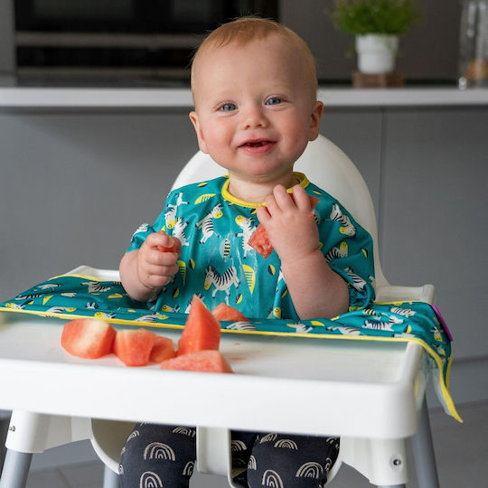 Tidy Tot Cover & Catch Waterproof Coverall Silicone with Hoop & Loop Fastener, Pocket & Sleeves Blue for 30 m+