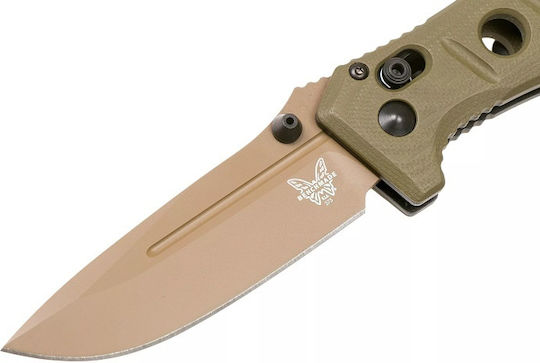 Benchmade Sibert Mini Adamas Taschenmesser Khaki in Scheide