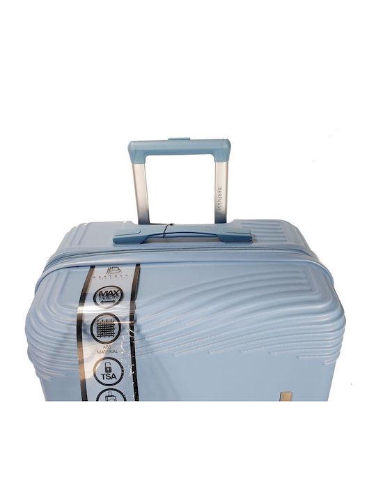 Bartuggi Medium Hard Light Blue Travel Suitcase with 4 Wheels Height 67cm