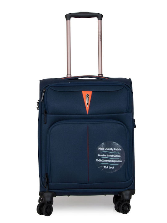 Diplomat Small The Venice Collection Βαλίτσα Ταξιδίου Καμπίνας Υφασμάτινη Μπλε με 4 Ρόδες Ύψους 55εκ.
