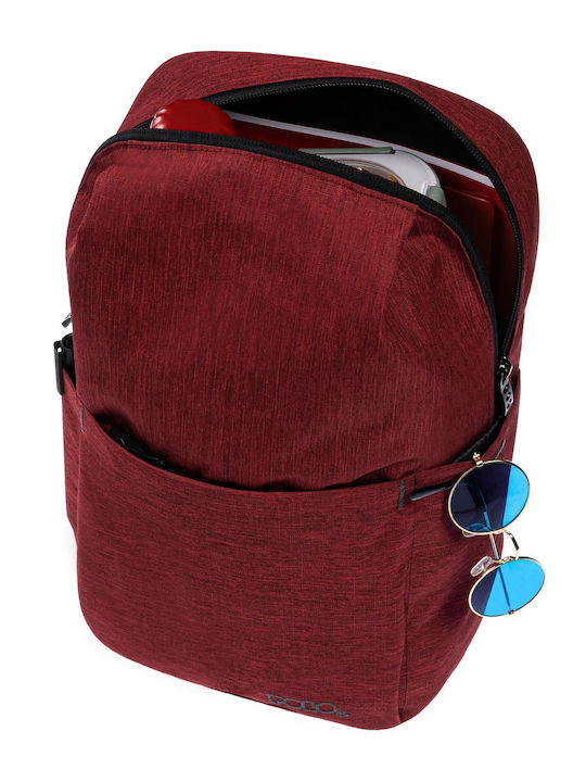 Polo Airy School Backpack Junior High-High School Red With Water Bottle Holder 20 Litre 2025