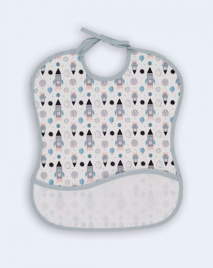 X-treme Baby Bib Fabric with Lace Band Gray 2pcs