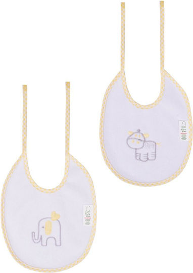 Figlio Bino Bunny Bib Fabric with Lace Band White