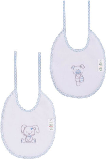 Figlio Bino Bunny Bib Fabric with Lace Band White