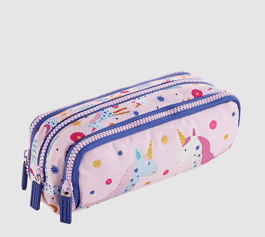 Miquelrius Case Pencil Case with 3 Compartments Pink