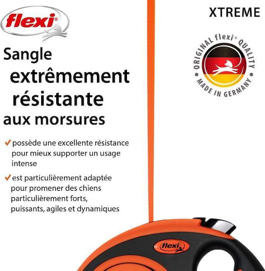 Flexi Λουρί/Οδηγός Σκύλου Ιμάντας Xtreme Xs Tape σε Μαύρο χρώμα 3m