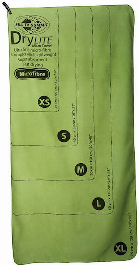 Sea to Summit Drylite Πετσέτα Microfiber Προσώπου Lime 80x40εκ.