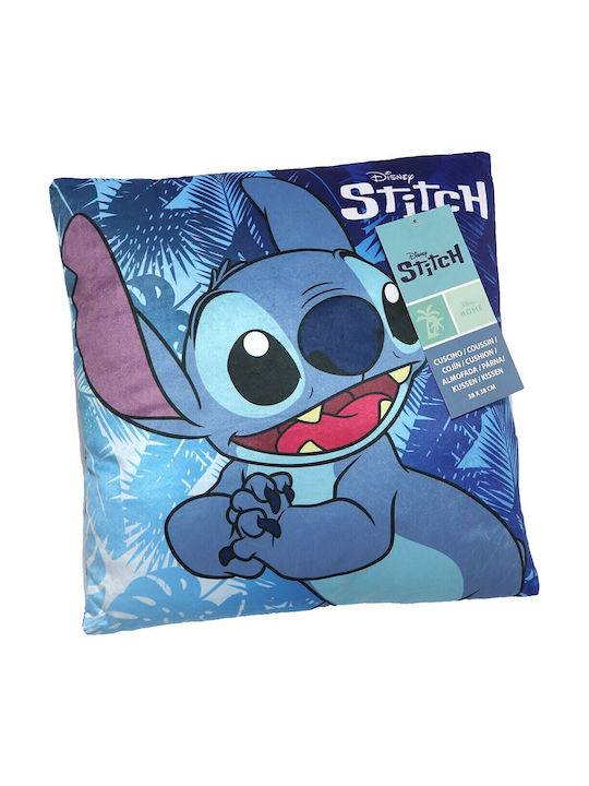 Disney Παιδικό Διακοσμητικό Μαξιλάρι Stitch Stitch Μπλε 38x38εκ.