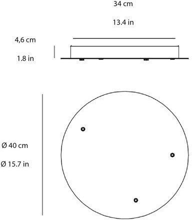 Ροζέτα Οροφής 3 Υποδοχές Φ40cm Zafferano Lgr0063 Γκρι