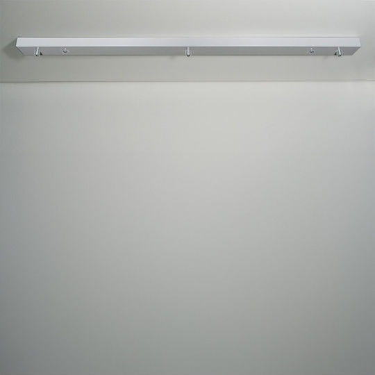 Ροζέτα Οροφής 3 Υποδοχές Ορθογώνια 90cm Zafferano Lgr0053 Λευκό