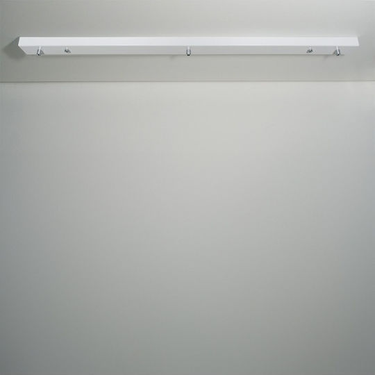 Ροζέτα Οροφής 3 Υποδοχές Ορθογώνια 90cm Zafferano Lgr0053 Λευκό