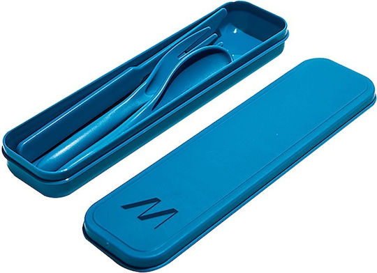 Muitomas Reisebesteck-Set 3-teilig Blaues Etui Setcutlery3bl