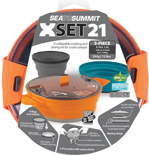 Sea to Summit X-Set 21 Camping Cooking Utensils Cookware Set 1400ml 3pcs