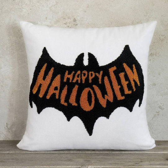 Nima Детска Декоративна Възглавница Happy Halloween Бяла 40x40см