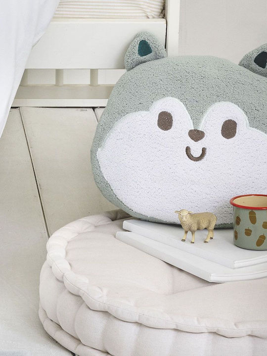 Nima Παιδικό Διακοσμητικό Μαξιλάρι Woolfy Mintwhite Γκρι 40x40εκ.
