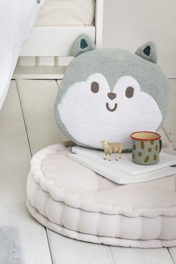 Nima Παιδικό Διακοσμητικό Μαξιλάρι Woolfy Mintwhite Γκρι 40x40εκ.
