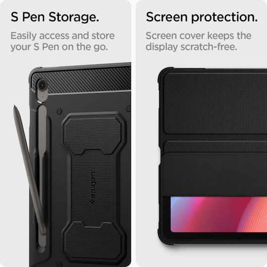 Spigen Rugged Armor Pro Флип капак Устойчив Черен (SAMSUNG GALAXY TAB S10 FE 10.9) ACS09380