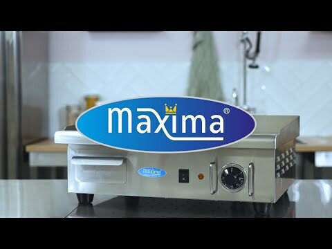 Maxima Maxima Kommerzielle Flachgrill Stahl 2kW mit Glatte Grillplatte