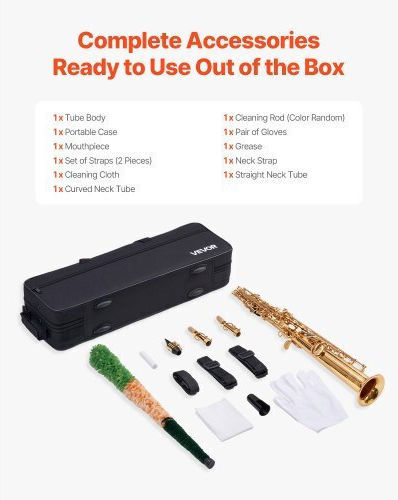 Vevor Soprano Saxophone B Flat Mouthpiece Case Zgsksgyjbdjsst1kc001v0