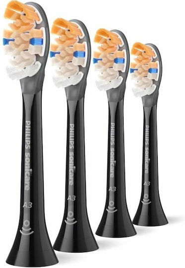 Philips Sonicare A3 Premium All-in-One Electric Toothbrush Replacement Heads Black HX9094/88 4pcs